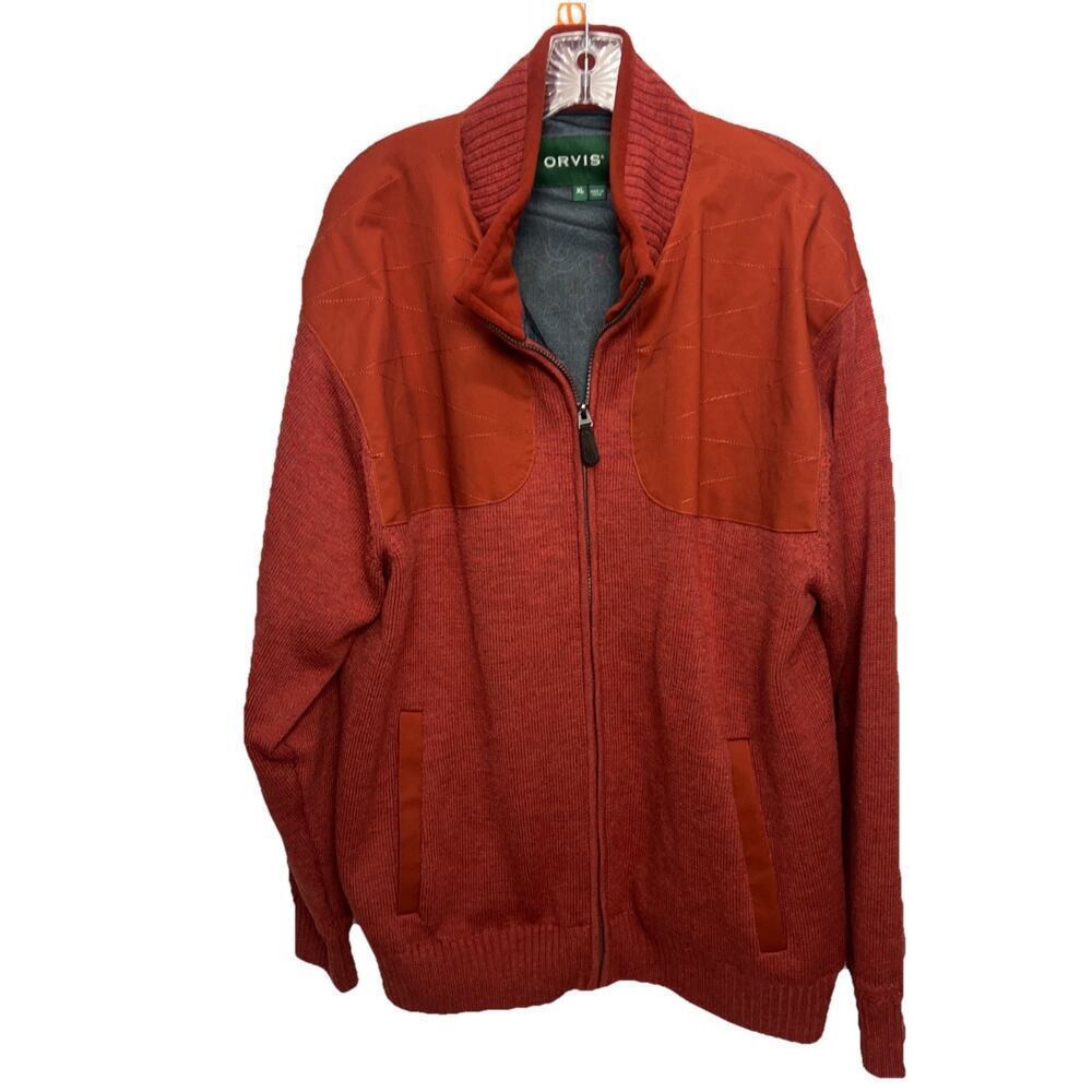 Orvis Jacket Men’s XL Rust Wool Ultimate Foul Weather Shooting Sweater